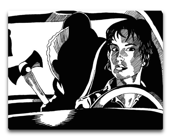 the killer in the back seat